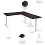 Bush Business Furniture Move 60 Series 60"W L Shaped Adjustable Standing Desk, Black Walnut (M6SL6078BWWK)~#|#~588E2BAC-BAB4-49A4-91BC9008380C38AE_sc7