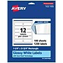 Avery Laser/Inkjet Rectangle Multipurpose Labels, 3.75"  x 1.25", Glossy White, 1200/Box (94228)~#|#~588F45C1-4FE9-481C-B4525B1A3618920E_sc7