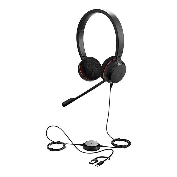 Jabra Evolve 20SE Wired Noise Canceling Stereo Headset, USB