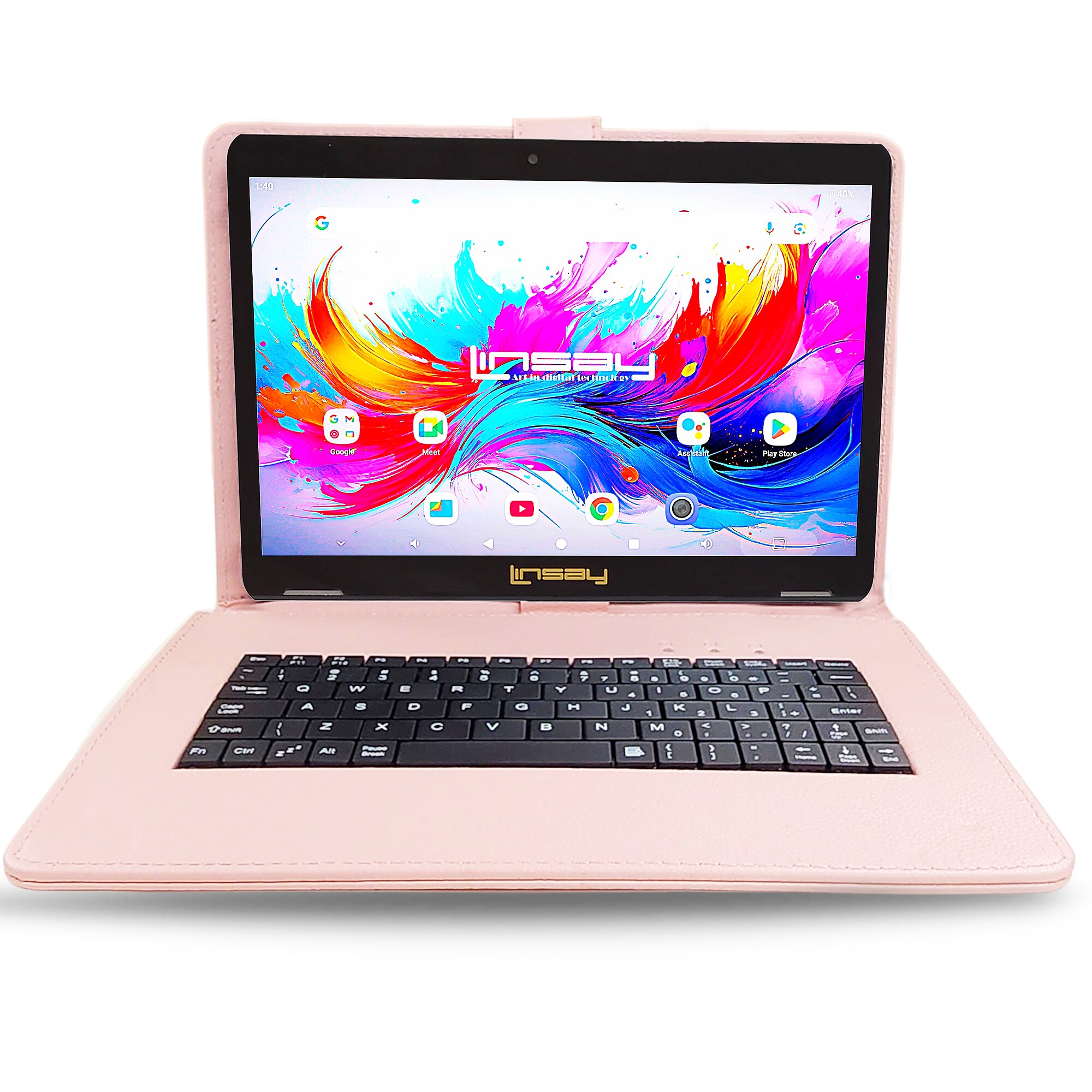 Linsay F10 Series 10.1″ Tablet, Wi-Fi, Octa Core, 256GB eMMC, Android 15, with Pink Keyboard Case (F10IPGKEYPINPLUS) Sansujyuku sansujyuku.com