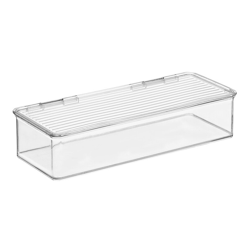 iDESIGN Medium Stackable Plastic Storage Bin, Clear (40263) image 1