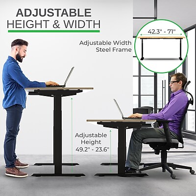 Uncaged Ergonomics Rise Up Dual Motor Electric Standing Desk, Adjustable Height 60x30 Large Sit-Stand Computer Desk for Home Office - Thumbnail 5