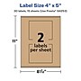 Avery Laser/Inkjet Rectangle Multipurpose Labels, 4" x 5", Kraft Brown, 30 Labels/Pack ( 94253)~#|#~589AA771-F9DA-4183-92F242F008F48765_sc7
