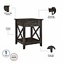 Bush Furniture Key West Coffee Table with 2 End Tables, Dark Gray Hickory (KWS023GH)~#|#~589D585E-20DF-4110-A92B7DC3079ECA24_sc7