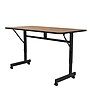 Correll Econoline 48"W x 24"D Adjustable Foldable Training Room Table, Laminate, With Wheels, Medium Oak (FTM2448TF06)~#|#~589E244A-799E-450C-BFD3B9F99617793B_sc7