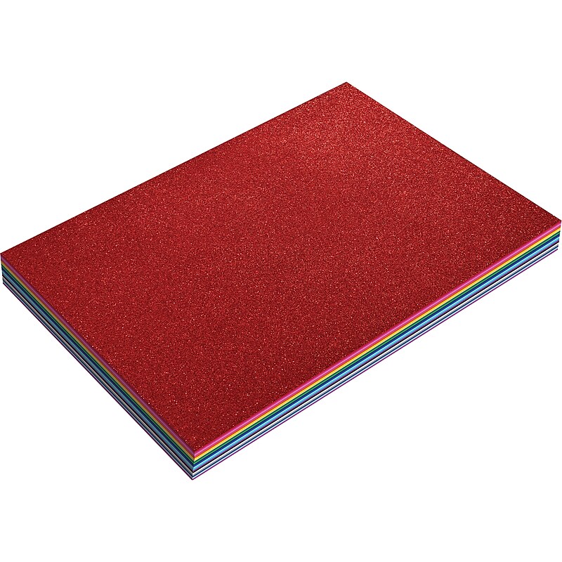 Better Office Glitter EVA Foam Sheets, Assorted Colors, 20/Pack (01151) image 1