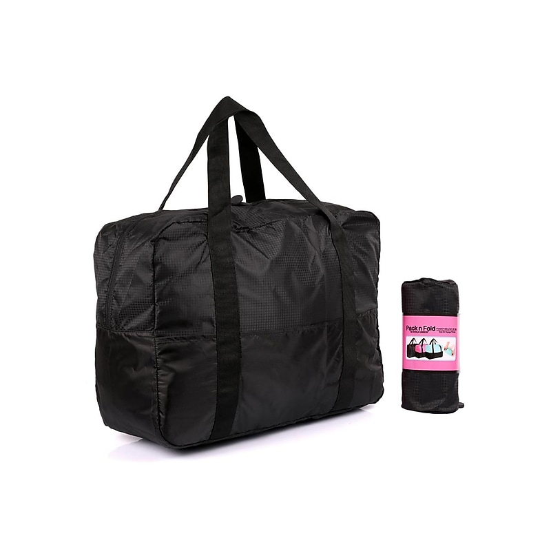 Karla Hanson Pack n Fold Polyester Shoulder Bag, Black (50709-BLACK) image 1
