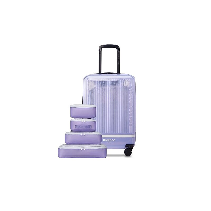 Delsey x Florence by Mills Gotta Glow 20" Hardside Suitcase, 4-Wheeled Spinner, Translucent Purple (F4398180588M9) image 1