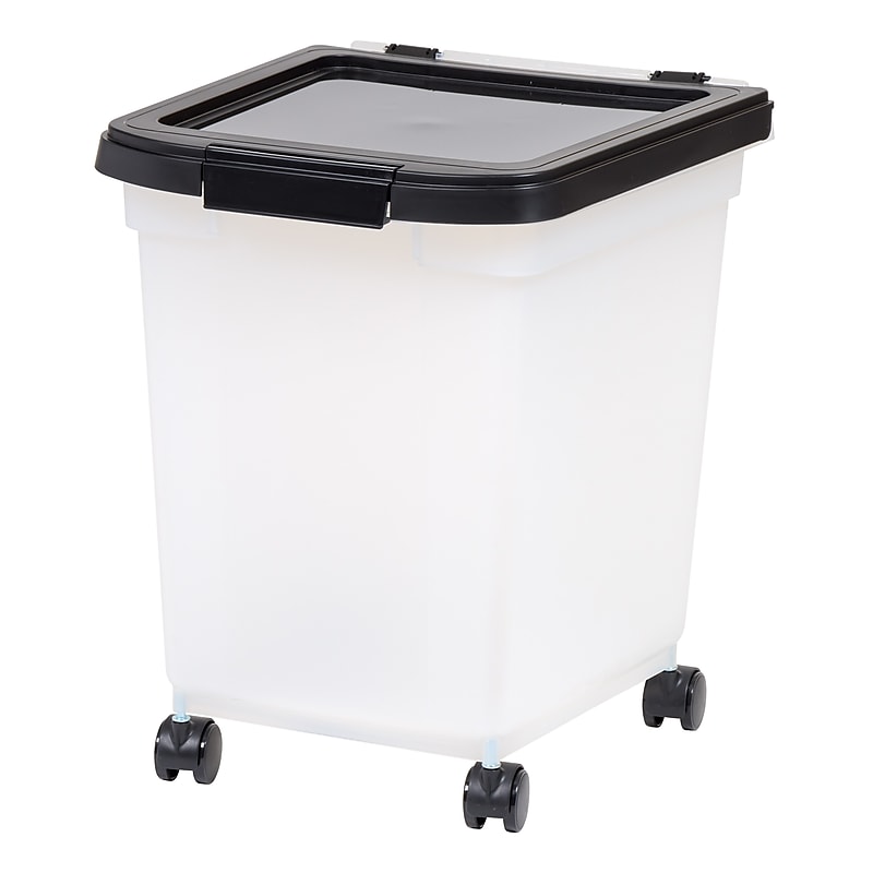 Iris 32.5 Quart Storage Container with Lid, Plastic, Black (585126) image 1