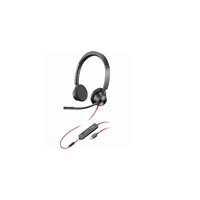 Poly Blackwire 3325 Binaural Wired Noise Canceling Headset, Black (8M3V4AA#ABA) image 1