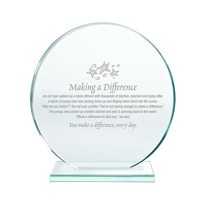 Baudville Jade Character Trophy, 6" x 5.7", Clear (1375285MTD31) image 1