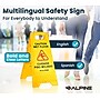 Alpine Industries 24 in. A-Frame Multilingual Caution Safety Wet Floor Sign, Yellow, 10 Pack (ALP499-10)~#|#~58B9703E-2A87-4BC8-BA0D8FF71975F5CC_sc7