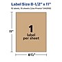 Avery Laser/Inkjet Rectangle Multipurpose Labels, 8.5" x 11", Kraft Brown, 15 Labels/Pack ( 94269)~#|#~58BCE3C7-0FF7-495D-BA492E74F917981E_sc7