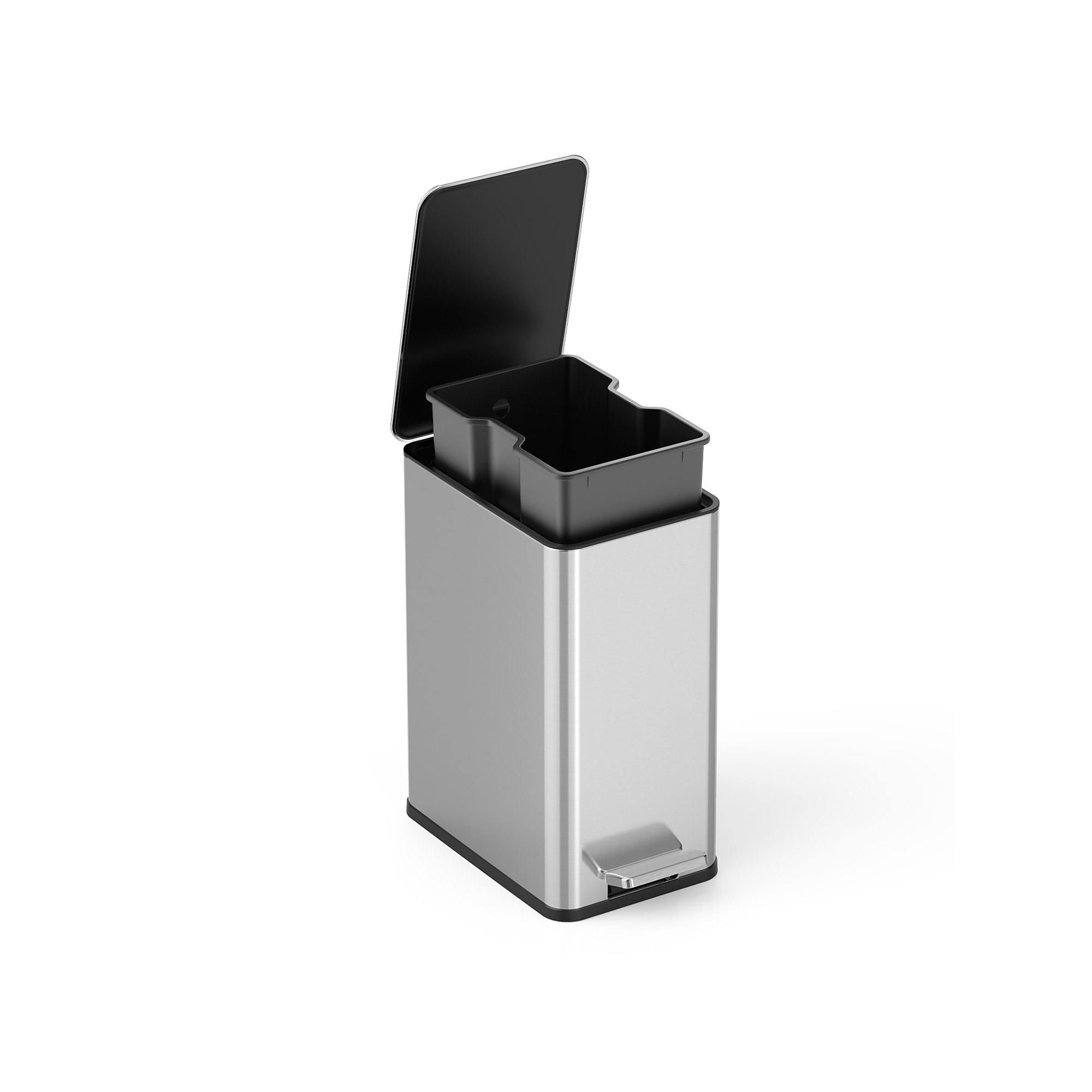 NineStars Stainless Steel Step Trash Can, 2.6 Gallon, Silver (XZD-10-88) Sansujyuku sansujyuku.com