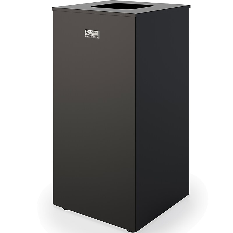 Suncast Commercial Metal Square Trash Can with Open Lid, 24 Gallon (MTCSQ240) image 1