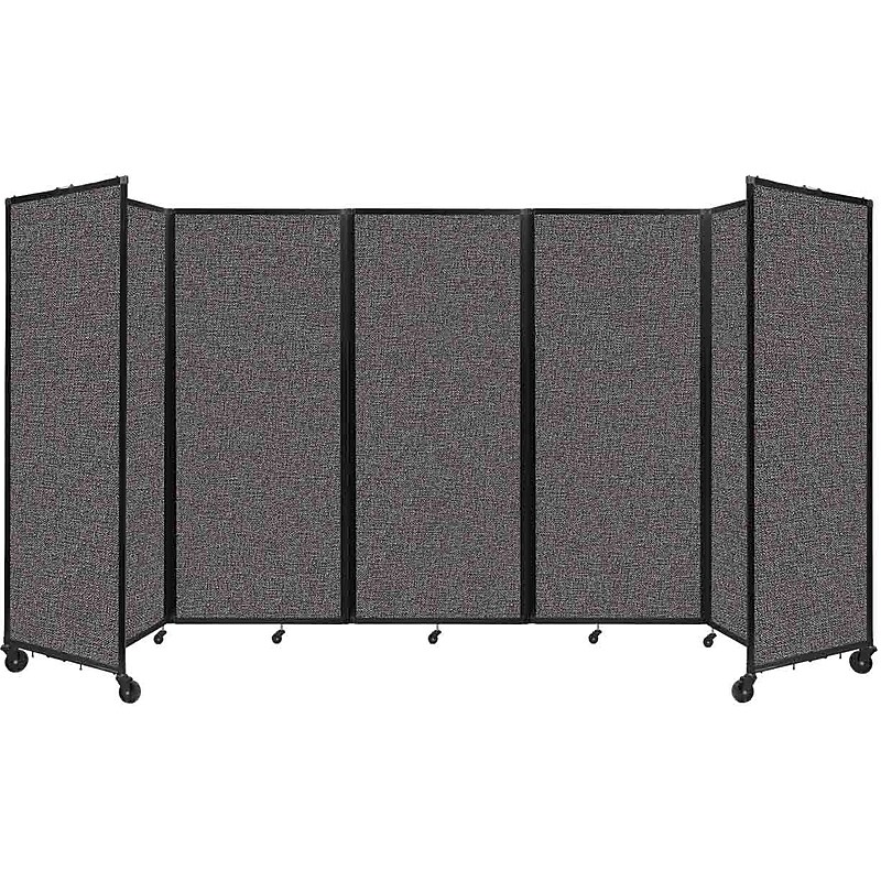 Versare The Room Divider 360 Freestanding Folding Portable Partition, 82"H x 168"W, Charcoal Gray Fabric (1182507) image 1