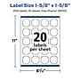 Avery Laser/Inkjet Decorative Edge Waterproof Multipurpose Labels, 1.625"  x 1.625", White, 200/Pack (94110)~#|#~58DF0AB6-3CC5-4200-A22A1E62156B0411_sc7