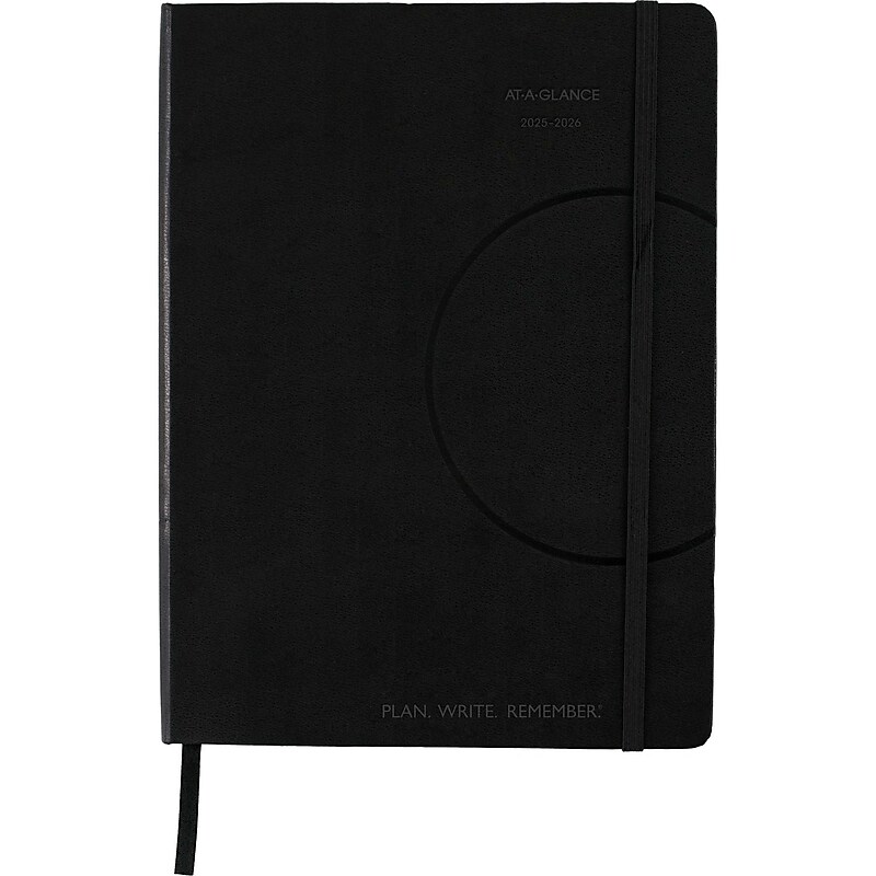 2025-2026 AT-A-GLANCE Plan. Write. Remember 7.5" x 10" Academic Year Weekly & Monthly Appointment Book, Paperboard Cover, Black image 1