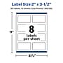 Avery Laser/Inkjet Rectangle Multipurpose Labels, 2" x 3-1/2", Clear, 80/Pack (94238)~#|#~58E587CE-8822-422A-A6A87E5CF631C40B_sc7