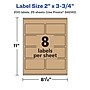 Avery Laser/Inkjet Multipurpose Labels, 3.75" x ", Kraft Brown, 200/Pack (94240)~#|#~58E7FD16-8724-4680-95DE92082A041A3C_sc7