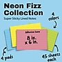 Post-it Super Sticky Notes, 8" x 6", Neon Fizz Collection, Lined, 45 Sheet/Pad, 4 Pads/Pack (6845-SSPL)~#|#~58EB6C82-B258-4E00-9C8F2FFBDAAE0692_sc7