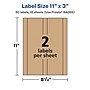 Avery Laser/Inkjet Rectangle Multipurpose Labels, 11" x 3", Kraft Brown, 30 Labels/Pack ( 94265)~#|#~58EC5038-B0D2-41B1-A88E694A316DD05A_sc7