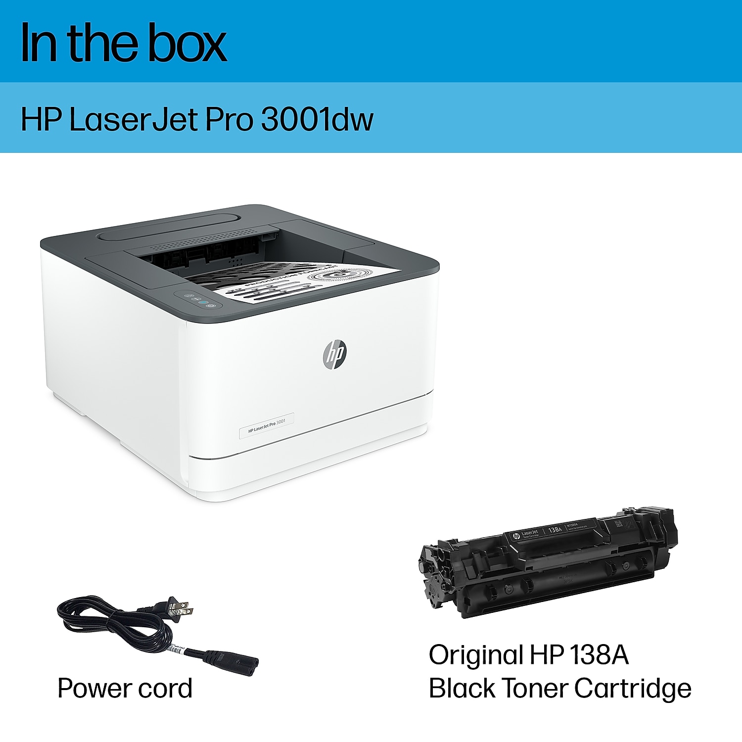 HP LaserJet Pro 3001dw Wireless Black & White Laser Printer Print Only Print - Picture 9 of 9