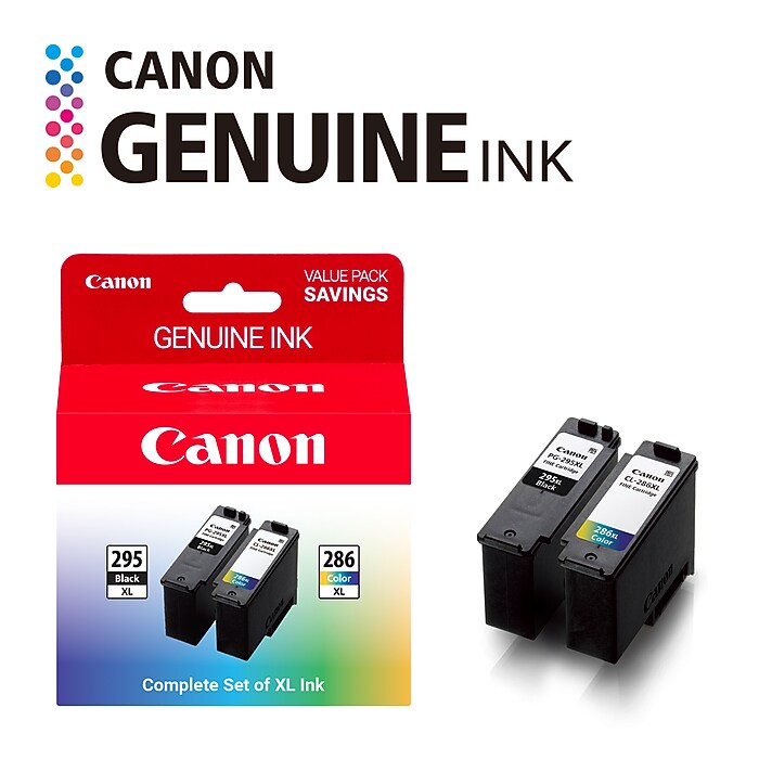 Canon PG-295XL/CL-286XL Black/Tri-Color High Yield Ink Cartridges