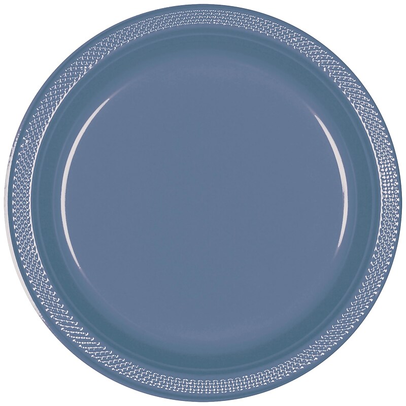 Party City 7" Plastic Plates, Indigo, 20/Pack (AM431755-168-NS) image 1