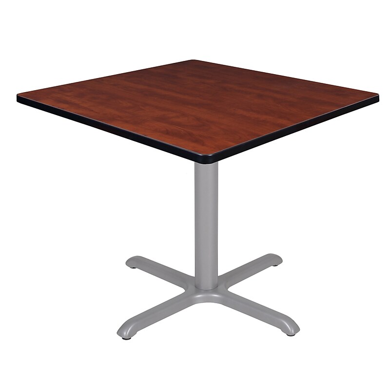 Regency Cain Square Laminate X Base Breakroom Table, 36"D x 36"W, Cherry/Grey (TB3636CHGY) image 1