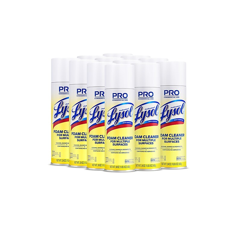 Lysol Professional Foam Cleaner for Multiple Surfaces, Fresh Clean, 24 Oz., 12/Carton (3624102775CT) image 1