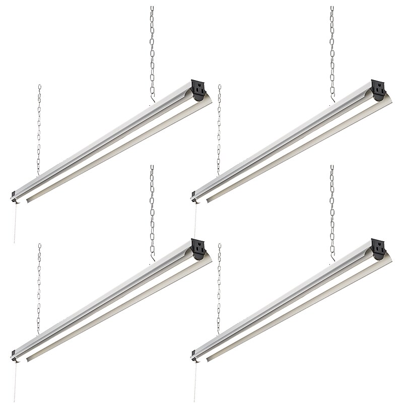 Newhouse Lighting 4 ft. Linkable LED Shop Light, 55 Watt/5K Lumens, 4/Pack, Gray (NH-SHOP-M4FT-4) image 1