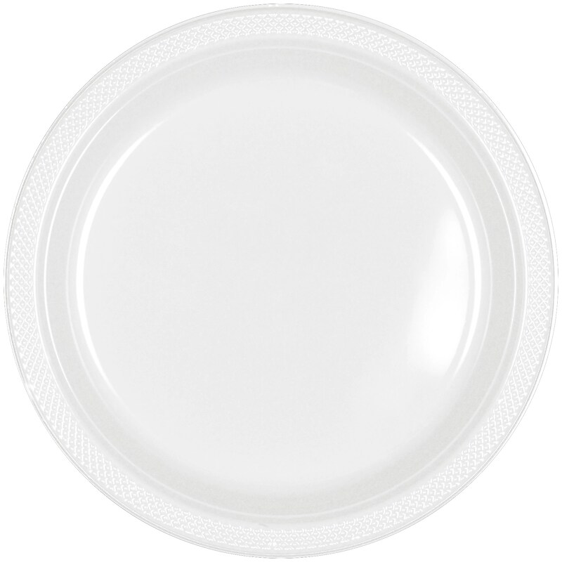 Party City 7" Plastic Plates, White, 20 Plates/Pack (AM431755-08-ST) image 1