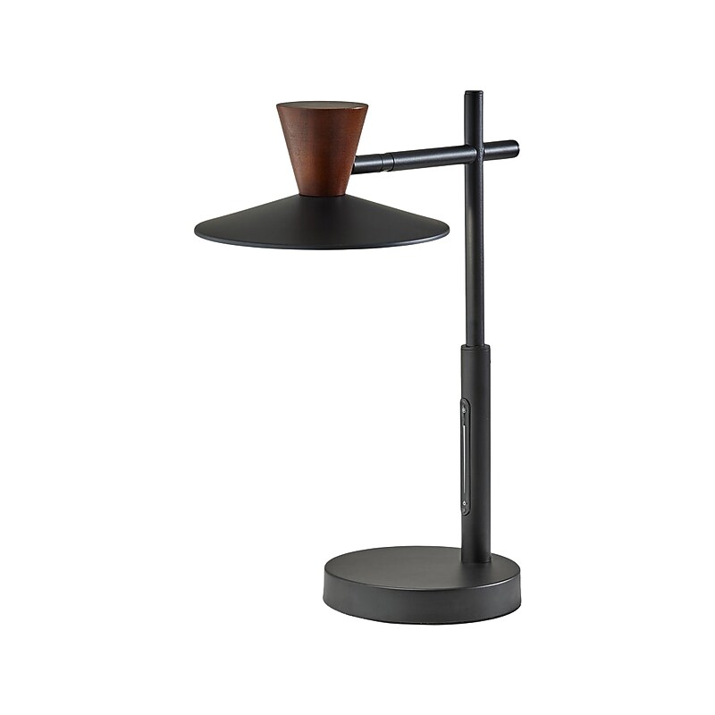 Adesso Elmore LED Desk Lamp, 16.5", Black/Walnut (5180-01) image 1
