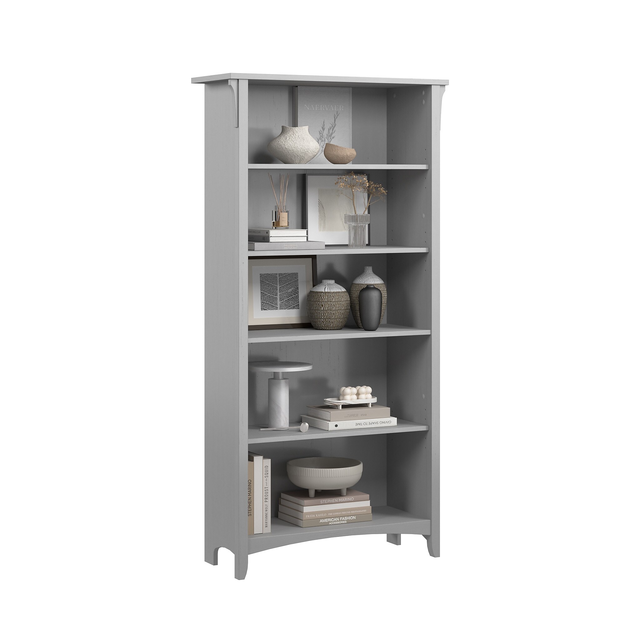 Bush Home Salinas Tall 5 Shelf Bookcase, Cape Cod Gray (SAB132CG-03) Sansujyuku sansujyuku.com
