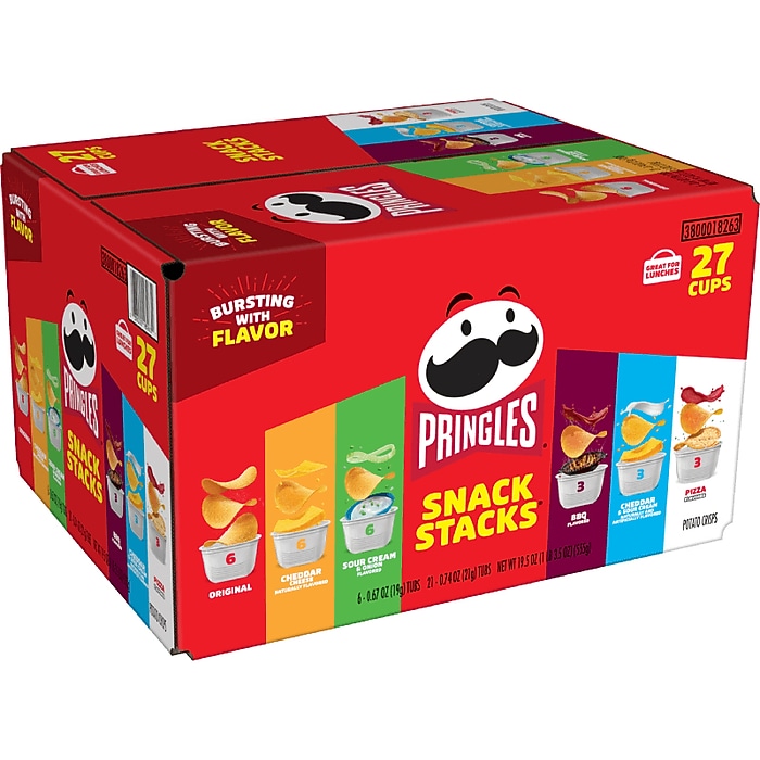 Pringles Snack Stack Variety Pack Crisps, 27 Cups /Carton