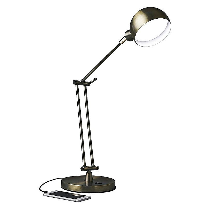 OttLite LED Wellness Series Refine Lamp, Antique Brass (F1D83BR9-SHPR) image 1