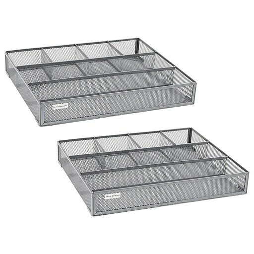 Mind Reader Metal Drawer Organizer, Silver, 2/Set (2DEER