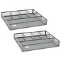 Mind Reader 6-Compartment Metal Drawer Organizer, Silver, 2/Set (2DEER-SIL)~#|#~5929E098-A829-4850-97B7378E9314ADE1_sc7