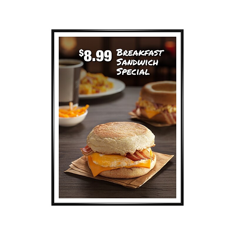 Excello Global Products 18" x 24" Plastic Poster Frame, Black (SPLS-PPFRM-1824) image 1