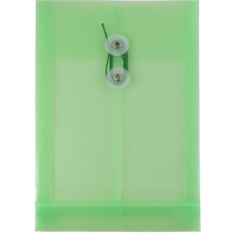 JAM Paper Premium Expanding Wallet with Button & String Closure, 6 1/4" x 9 1/4", Green, 3/Pack (472B1grx3) image 1