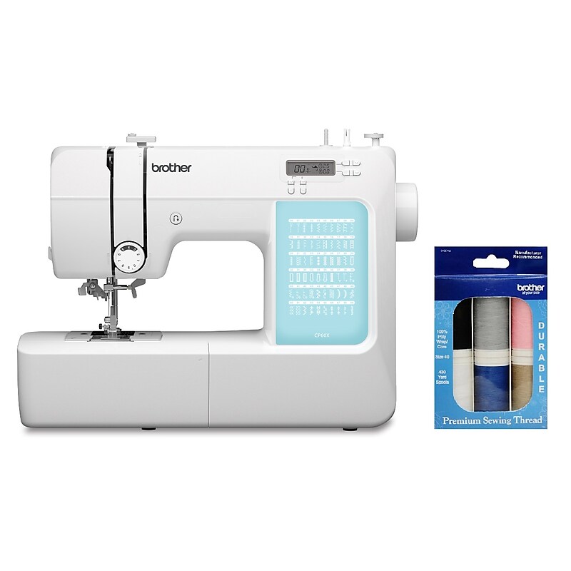Brother Computerized Sewing Machine with  6-Piece Premium Sewing Thread Pack (CP60XSEW6-STP) image 1