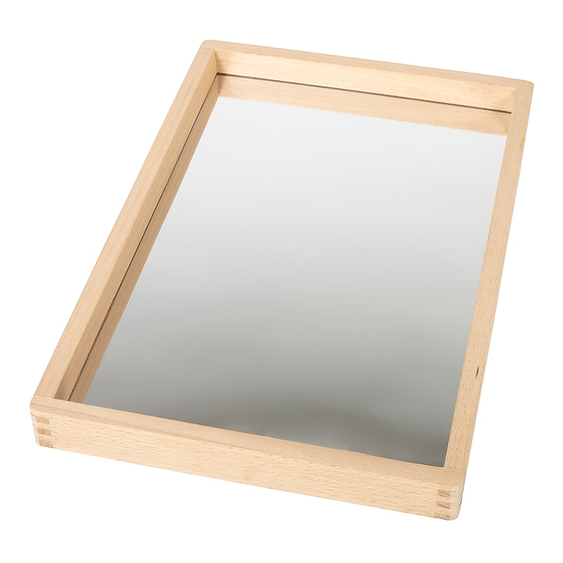 TickiT Small Wooden Mirror Tray, Natural (CTU73536) image 1