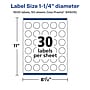 Avery Laser/Inkjet Round Multipurpose Labels, 1.25" Dia., 1500 Labels/Box  (94505)~#|#~59366606-E831-45E0-A9C44B6CD38A2720_sc7