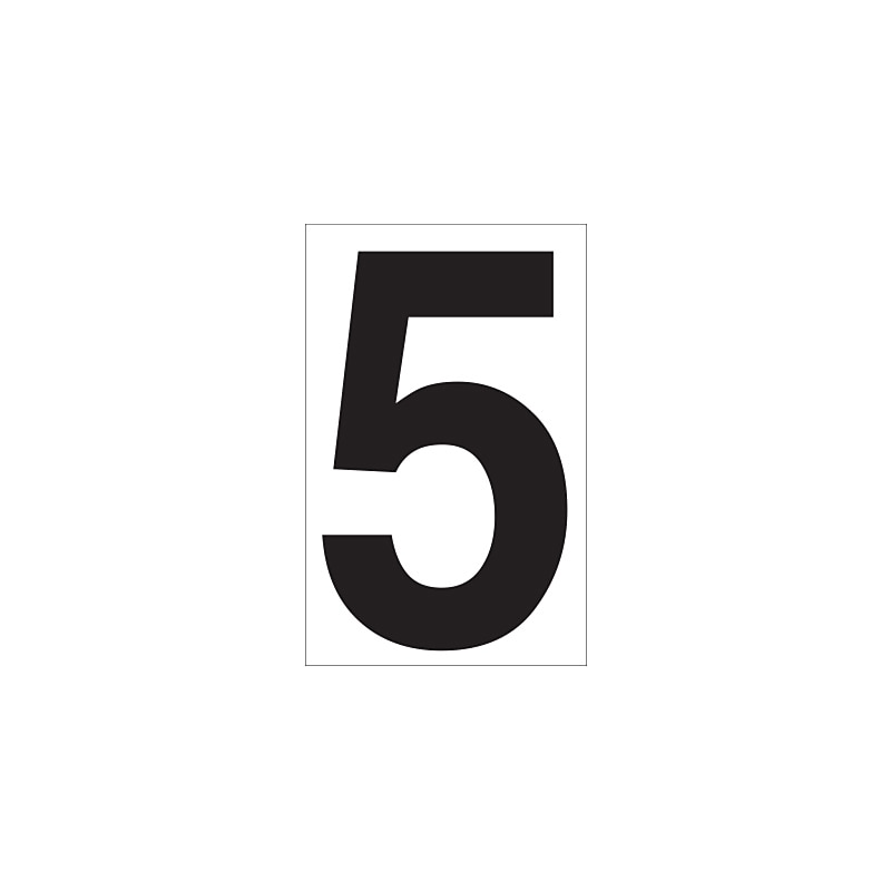Labelmaster Numeral 5 Adhesive Label, 2", 50/Pack (NUMERAL5W) image 1