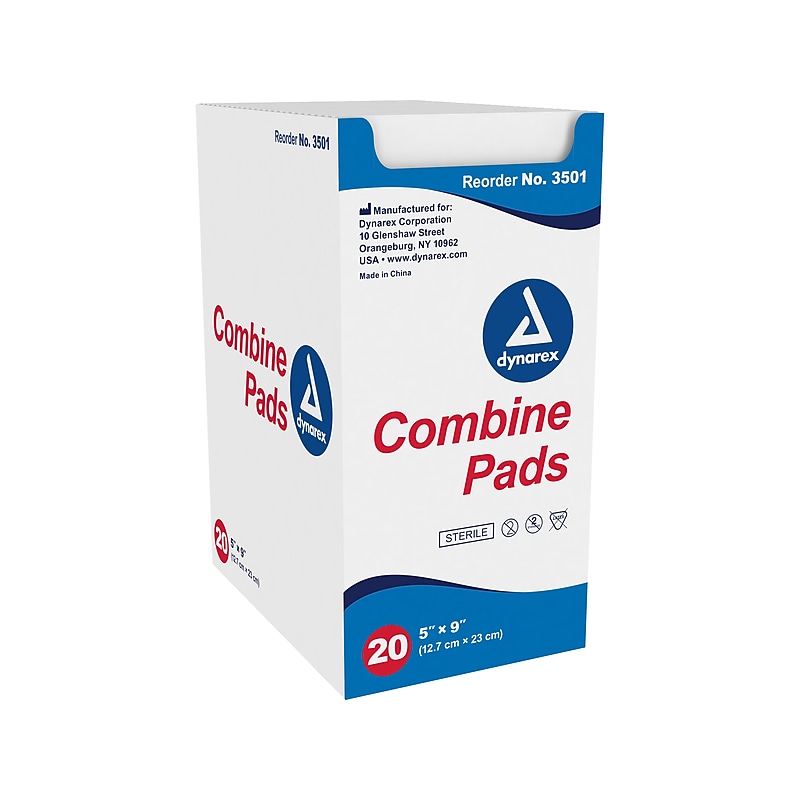 Dynarex 9" Sterile Single-Ply Pad, 20/Pack, 20 Packs/Carton (3501) image 1