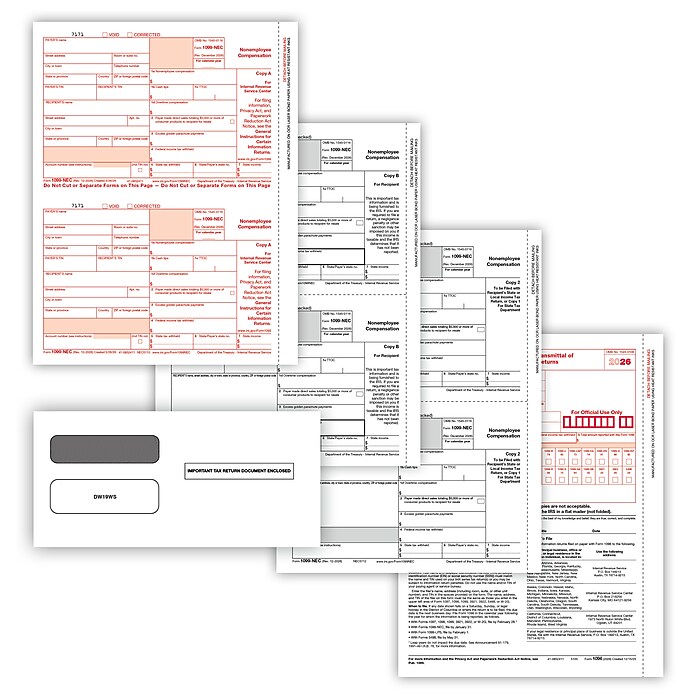 Tax_. プロフ必読 TaxRight 2026 1099-NEC Tax Forms Set with Envelopes & Software, 4