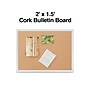 Staples Standard Durable Cork Bulletin Board, Aluminum Frame, 2'W x 1.5'H (ST52448-CC)~#|#~593C9AB3-6E1D-4F4B-A48B7226A34B0533_sc7