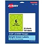 Avery Printable Decorative Edge Multipurpose Labels, 2-1/2" x 2-57/64", Bright Green, 120/Pack (94121)~#|#~593CAE09-5DC2-459E-994145501C9FDED8_sc7