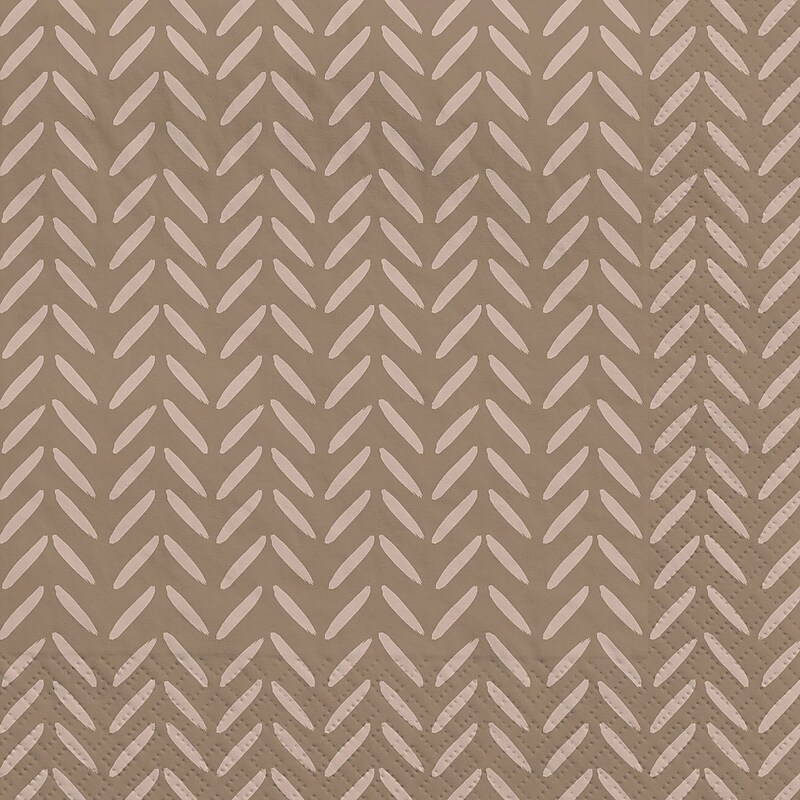 Party City Herringbone Lunch Napkin, 2-Ply, Taupe, 40 Napkins/Pack (AM610007) image 1